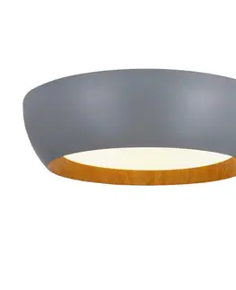 stropní lampa abruzzo šedá dřevěná stropní lampa bílé stínidlo