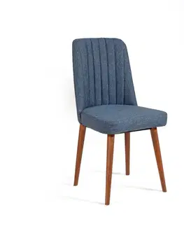 Židle Vina 1048 - Dark Blue, Walnut