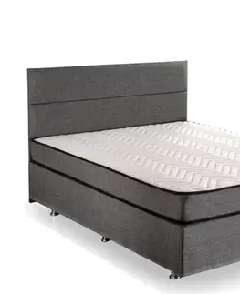 Double Mattress, Base & Headboard Silver - Grey (140 x 190)