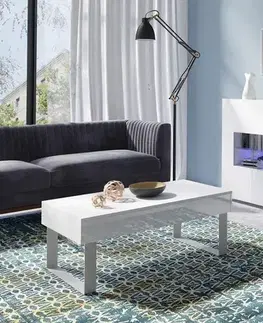 ArtGiB TV stolek 150 CALABRINI C-12 | bílá/bílý lesk
