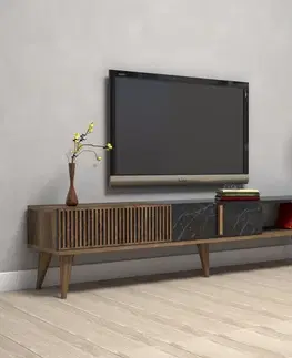 TV stolek Milan - Walnut, Black