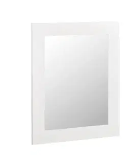 Estila Klasické nástěnné obdélníkové zrcadlo Blanc v bílém provedení z masivního dřeva mindi 110cm