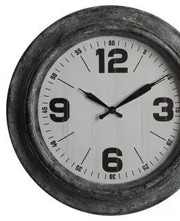 Estila Retro designové nástěnné hodiny Nomad kulatého tvaru v černé barvě 45cm