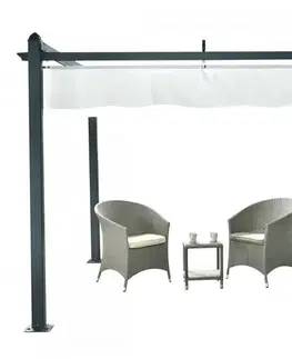 Hliníková pergola se zatahovací střechou 2,92 x 2,92 m Dekorhome