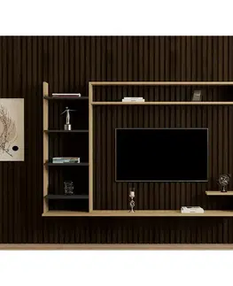 Televizní stěna Noble Sapphire Oak and Anthracite