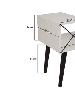 Noční stolek Cross - White