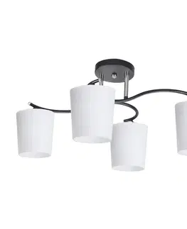 Stropní lampa Esnyr chrom+černá 4x40 E27 bílé stínidlo