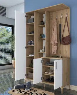 Předsíňová sestava Ewe White and Walnut