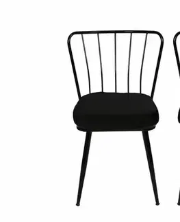 Sada jídelních židlí Yildiz Black and Black, 2 ks, 2 ks