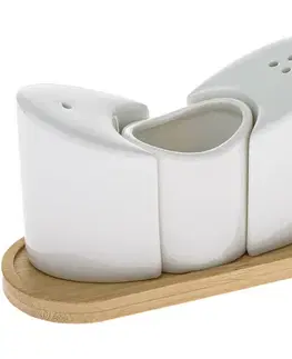 Porcelánová slánka a pepřenka s podtáckem Křídla