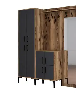 Předsíňová stěna Berlin ABC - Walnut, Anthracite