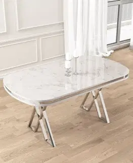 Jídelní stůl ZAE Bílá / zlatá