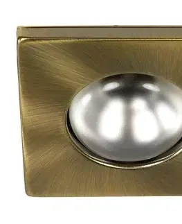 Pevné stropní svítidlo čtvercové, zlatá patina