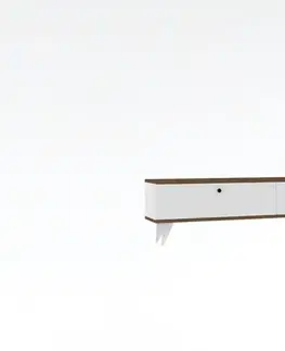 TV stolek Paris - White, Walnut