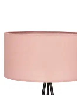 Stojací lampa SHANTI černá 1x40W E27 stínidlo vřes