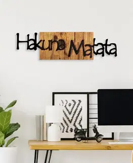 Dekorativní dřevěný doplněk na zeď Hakuna Matata 4