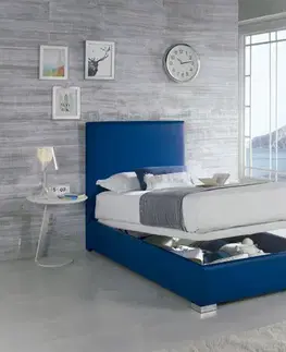 Estila Moderní stylová postel Piccolo s čalouněním a s úložným prostorem 90-180cm