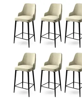 Bar Stool Set (6 Pieces) Enox - Cream, Black
