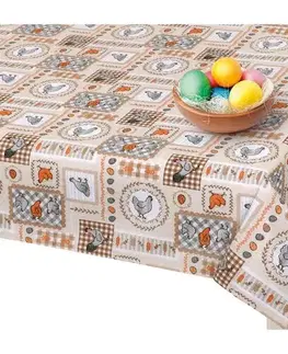Bellatex Ubrus Velikonoce Slepička béžová, 100 x 100 cm
