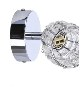Nástěnná lampa Shiba lampa chromová 1x15W g9 stínidlo průhledné