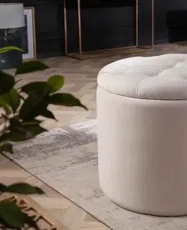 Estila Zámecká luxusní béžová taburetka Modern Barock s úložným prostorem 50cm