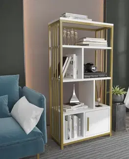 Knihovna Valero - White, Gold