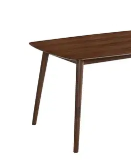 Estila Designový obdélníkový jídelní stůl Nordica Nogal v dřevěném naturálním provedení v ořechově hnědé barvě 150cm