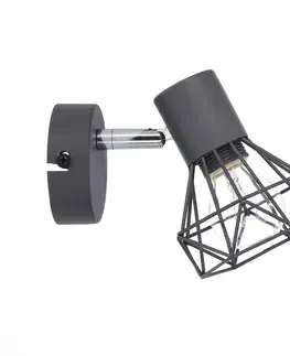 Nástěnná lampa Verve s jedním šedým drátem 1X40W E14