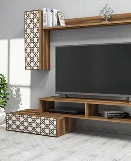 TV stěna / Sestava pod TV Planet - Walnut, White