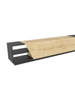 TV stolek Rhodes - Anthracite, Oak