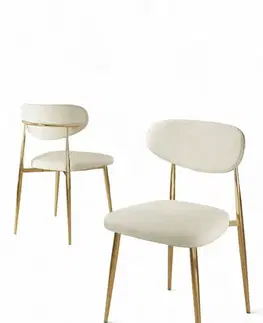 Sada židlí (4 kusy) Vina - Cream, Gold