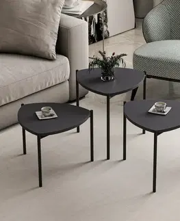 Sada odkládacích stolků Lenny Anthracite, 3 ks