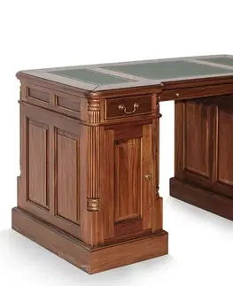 Estila Luxusní klasický psací stůl M-Vintage s úložným prostorem z masivního mahagonového dřeva v hnědé barvě 140 cm