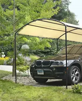 Plachtový přístřešek na auto 270 x 490 cm písková Dekorhome