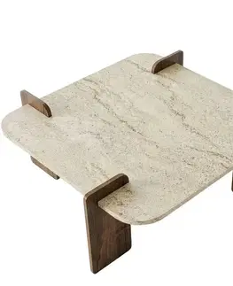 Konferenční stolek Asha Medium - Travertine, ořech