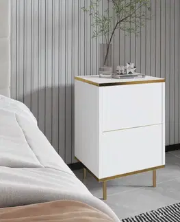 Noční stolek Imaj - White, Gold