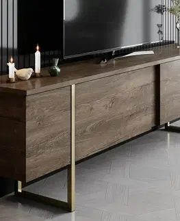 Televizní stolek Luxe Walnut and Gold