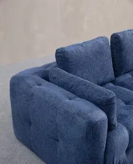 Rohová sedací souprava Amaris 2 Seater With Pouffe - Navy Blue