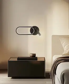 Nástěnná lampa MONET oválná černá 13W LED 3000K, 4000K, 6000K bílé stínidlo