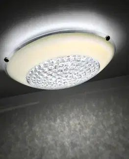 Bílá LED stropní lampa s krystaly Priština