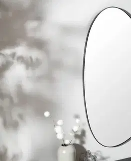 Estila Moderní stylové atypické nástěnné zrcadlo Smialls v černém rámu 90cm