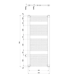 AQUALINE DIRECT otopné těleso s bočním připojením 600x1320 bílá ILR36T