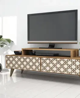 TV stolek City - Walnut, Cream