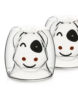4home Termo sklenice Hot&Cool Happy Cow 210 ml, 2 ks   