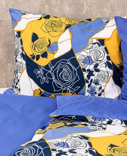 4Home Bavlněné povlečení Blue rose, 160 x 200 cm, 70 x 80 cm