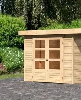 Dřevěný zahradní domek ASKOLA 3,5 s přístavkem 240 Lanitplast