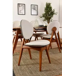 Sada jídelních židlí Touch Cream and Walnut, 2 ks
