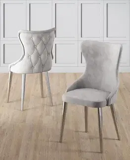 Sada židlí (4 kusy) Alpa - Grey, Chrome