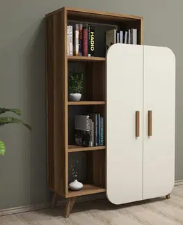 Knihovna Form - Walnut, Cream