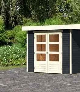 Dřevěný zahradní domek ASKOLA 3,5 s přístavkem 280 Lanitplast